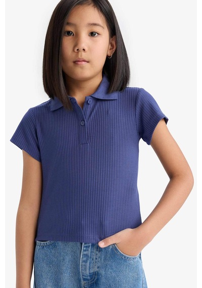 DeFacto Kız Çocuk Slim Fit Dar Kesim Polo Yaka Basic Düz Fitilli Kaşkorse Kısa Kollu Tişört Z7794A625SMPR498 DeFacto Kız Çocuk Slim Fit Dar Kesim Polo Yaka Basic Düz Fitilli Kaşkorse Kısa Kollu Tişört Z7794A625SMPR498