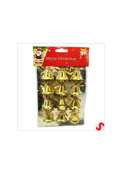 Yılbaşı Ağaç Süsü Çalmayan Çan, 3 Cm - 12 Adet