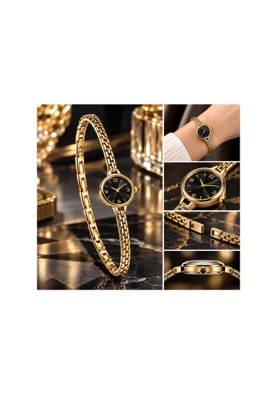 Xuping 14k Çelik Renk Atmaz Kadın Kol Saati Siyah - 931412969 Gümüş