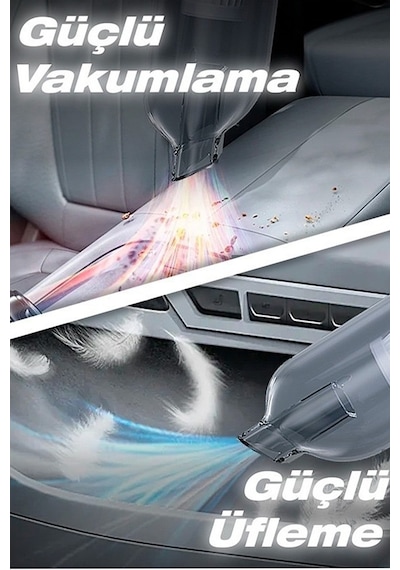 Exenar - Mor - Şarjrlı Araç Süpürgesi Kablosuz Araç İçi Süpürge 17000pa Vakumlu Şarjlı 6000mah 100w Fırçasız Motor 17000 Pa 100w