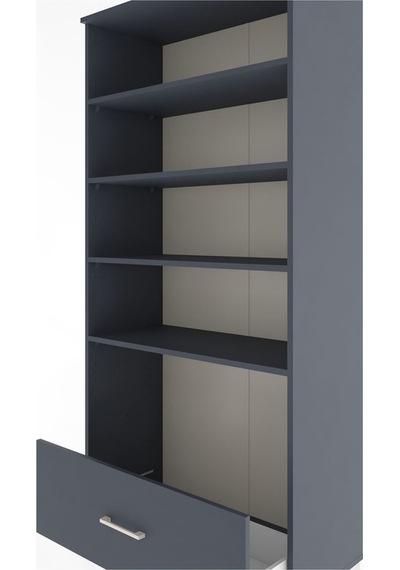 Hyperion Dolap 4 Raflı Tek Çekmeceli 88x44x195 Antrasit-antrasit Antrasit