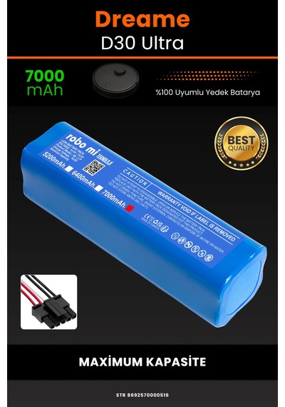 Dreame D30 Ultra Uyumlu 7000mah Robot Süpürge Bataryası - Maksimum Kapasite