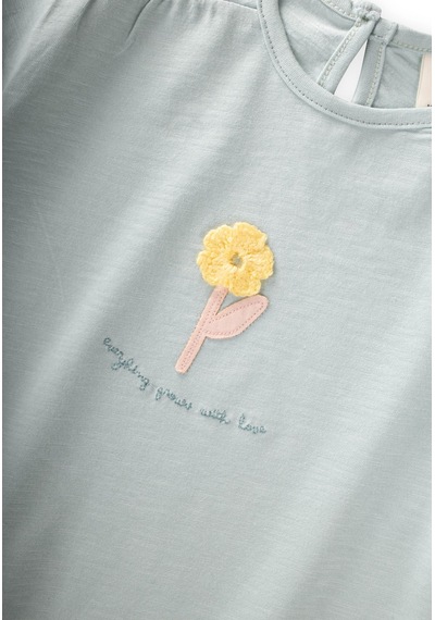 Cigit Aplikeli T-shirt 2-8 Yaş Mint Yeşili