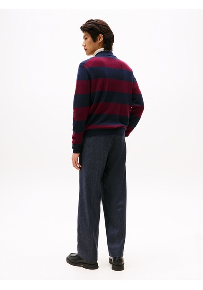 Tommy Hilfiger Dc Knıtted Rugby Erkek Mavi Kazak - Mw0mw40855
