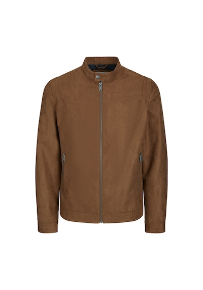 Jack & Jones Biker Deri Görünümlü Ceket - Rocky 12223141 Cognac
