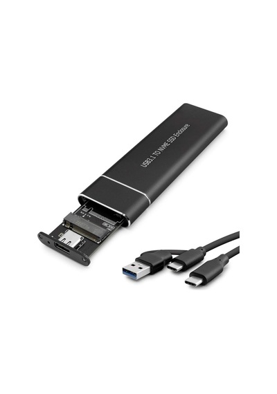 Ssd Kutu Type C3.1 + Usb3.0 Nvme M2 Chıp Siyah