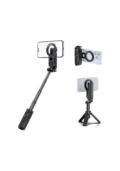 Ulanzi Jj03s Manyetik Telefon Tripodu 360 Selfie Çubuğu Bluetooth Kumandalı Siyah - T090a