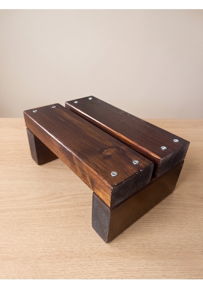 Nest Woodtr Doğal Ahşap Tek Katlı Basamak Tabure Yükseltici 30x25x15cm 1adet Acı Kahverengi