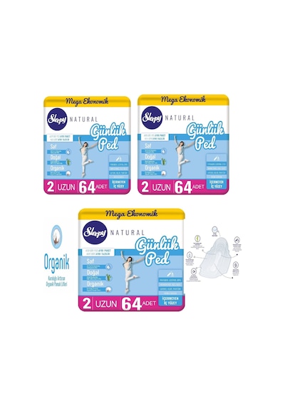 Sleepy Natural Günlük Ped Uzun 64 Lü 3 Adet