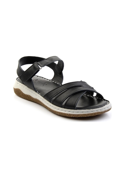 Siyah Hakiki Deri Kadın Sandalet K05281018603