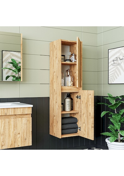 Roomart Atlantik Mat Mdf 130 X 35 Cm Banyo Boy Dolabı Atlantikçam