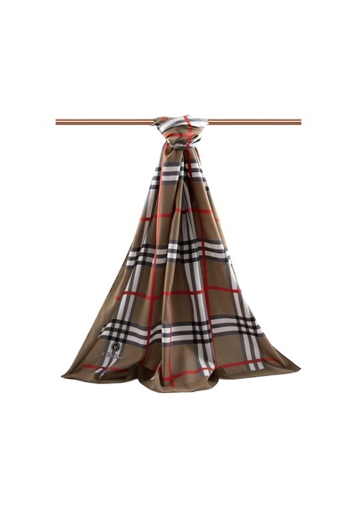 Vissona Lüks Medine İpeği Ekose Desenli Kahverengi Renkli 75x195 Kırışmaz Şal Moss Krep Dikiş Tipi İtalyan Dikişli Çok Renkli Vissona Lüks Medine İpeği Ekose Desenli Kahverengi Renkli 75x195 Kırışmaz Şal Moss Krep Dikiş Tipi İtalyan Dikişli Çok Renkli