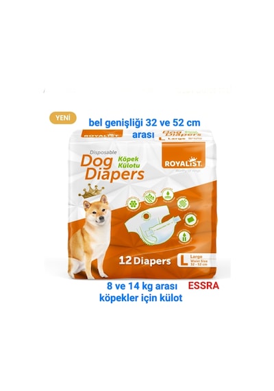 Köpek Eğitim Külot 32-52 Cm L Beden 12 Adetli