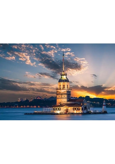 5d Elmas Boncuk Taş Işleme Mozaik Goblen Kit 40x50cm Gc85745 Diamond Painting Boncuk Puzzle Elmas Boyama İstanbul Kız Kulesi