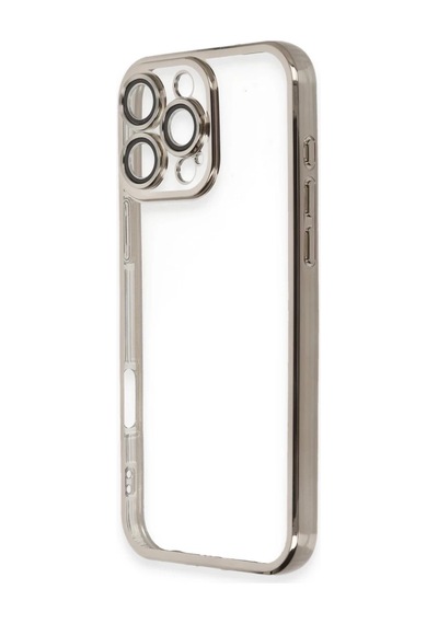 Apple iPhone Uyumlu  16 Pro Uyumlu Kılıf Lensli Silikon - Titanyum Gri
