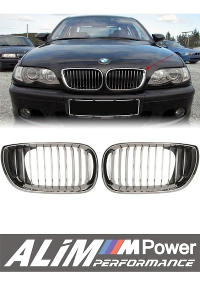 Bmw 3 Series E46 Sedan 2002 2005 Full Krom Ön Böbrek Panjur Seti Grille