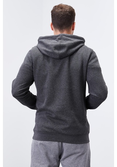 Tommy Life Antrasit Melanj Kanguru Cep Standart Kalıp Kapüşonlu Erkek Sweatshirt - 87883 Antrasit Melanj