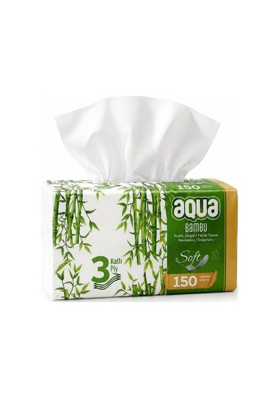 Aqua Bambu 150 Yaprak Pratik Mendil 3 Katli 18'li Paket