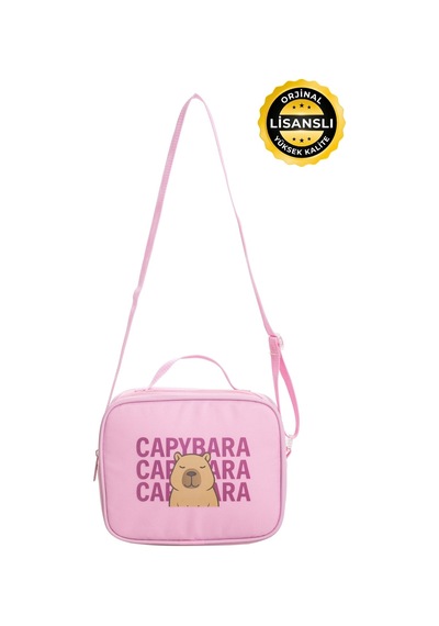 Capybara Orijinal Lisanslı Beslenme Çantası Eğlenceli Tasarım Pembe