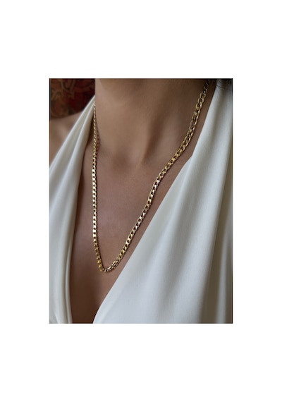 Xuping Gurmet Zincir Kolye 14k Altın Renk Gold Kalın Zincir Kadın Kolye Şık Günlük Kullanım Altın Altın