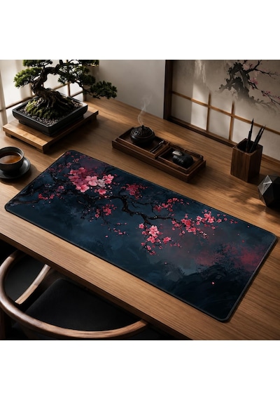 Zen Xxl Oyuncu Mouse Pad 90x40 Cm 3mm Dikişli Kenar Kaymaz Taban Büyük Masaüstü Mouse Pad Gaming Mousepad Ofis Ve Çalışma Masası Japon Temalı Sakura Koleksiyonu