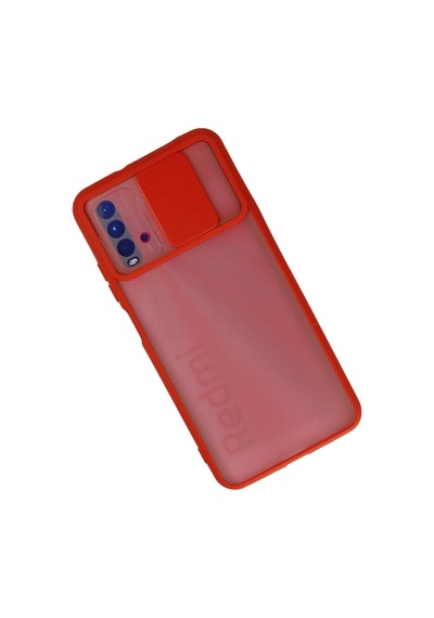 Newface - 220 - Xiaomi Redmi 9t Kılıf Palm Buzlu Kamera Sürgülü Silikon - Matxzngz - - Kırmızı