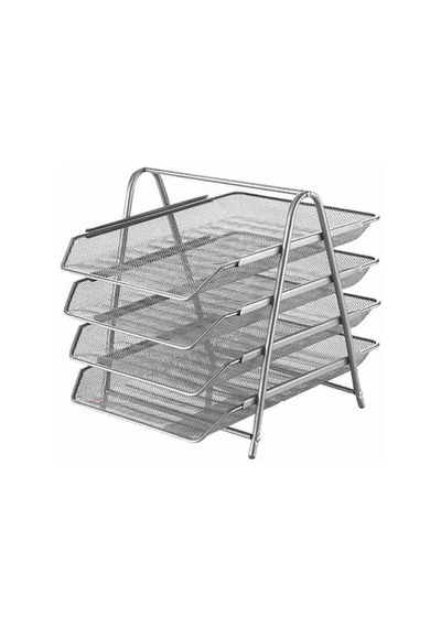 Bafix Evrak Rafı Metal Perforeli 4 Lü Siyah Bfx-mer9206g