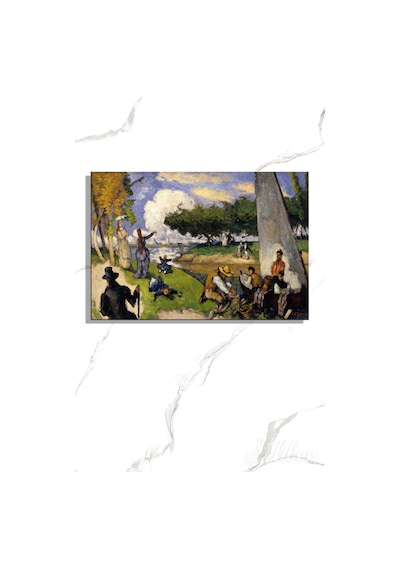 Paul Cézanne'in "balıkçılar Fantastik Sahne '' Adlı Eseri Yatay Kanvas Tablo 4756 Çok Renkli