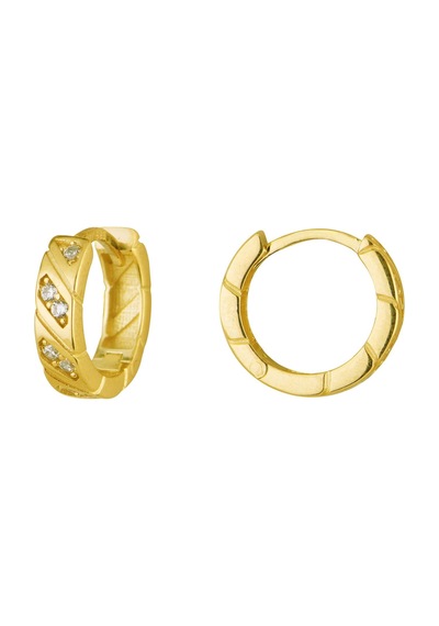 14 Ayar Taşlı Modern Halka Altın Küpe 2,46 Gr-6375