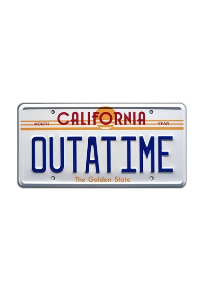 Back To The Future Outatime License Plate Plaka