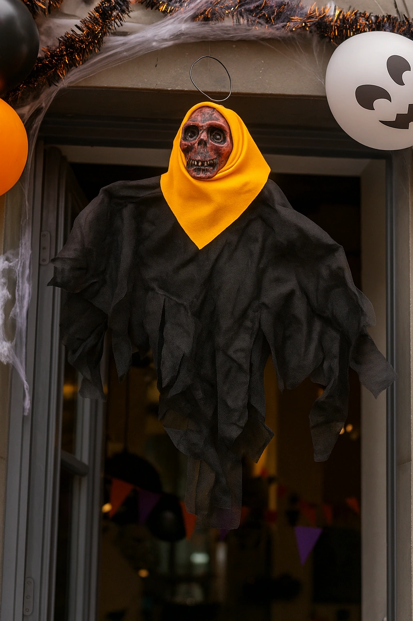 Halloween Cadılar Bayramı İskelet Çığlık Turuncu-kırmızı Korkunç Kapı Süsü Diğer
