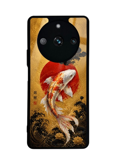Realme 11 Pro Golden Koi Sunrise Tasarımlı Glossy Telefon Kılıfı Sarı
