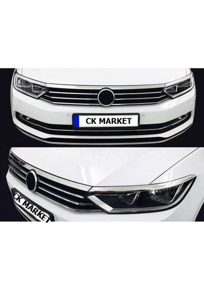 Volkswagen Passat B8 Krom Far Üst Çıtası 3 Parça
