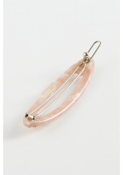 Oval Taşlı Klipsli Toka Pembe 78374998