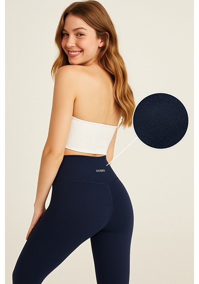 Pantofit Şardonlu Yüksek Bel Kadın Tayt Toparlayıcı Slim Fit Kışlık Ka Lacivert