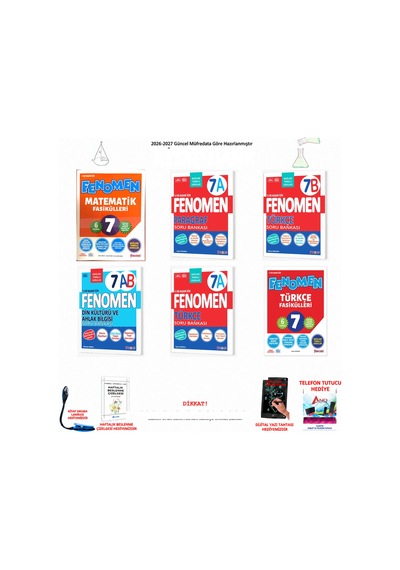 Fenomen 7. Sınıf Türkçe + Matematik + Din Kültürü 6 Kitap Seti