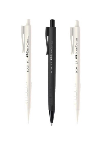 Faber Castell Econ Versatil Kalem 0.7 / 1 Siyah + 2 Beyaz Siyah