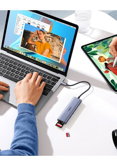 Ugreen 6-in-1 Usb-c 1 4k Hdmı, 3 Usb-a, Sd, Tf Hub Çoklayıcı, Gri, 20956a