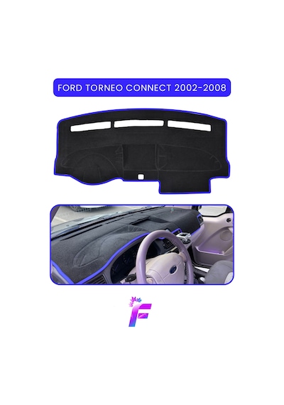 Ford Torneo Connect 2002-2008 Uyumlu Torpido Örtüsü Araca Özel Üretim Kolay Montaj Tb95 Mavi