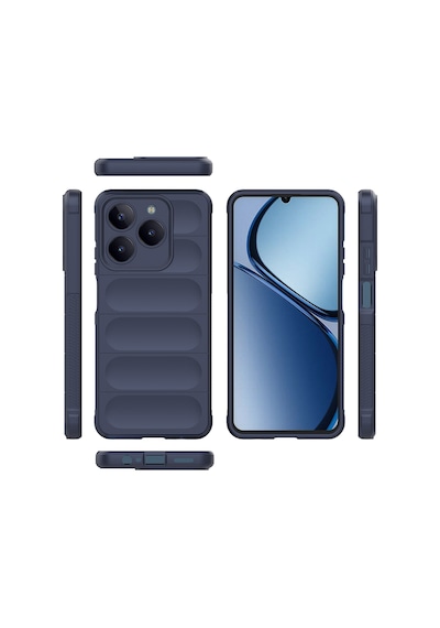 Realme C63 Kılıf Kamera Korumalı Esnek Silikon Parmak Şeritli Pazarplus Lacivert