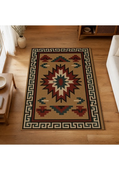 Kartela Halı Western Halı Jüt Taban Dokuma Halı - 80 X 120 Cm Çok Renkli