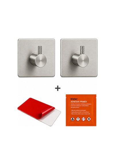 2 Adet Kare Tekli Modern Banyo Askılık 45 Mm Paslanmaz Çelik Delmeden Yapışkan Montaj Inox
