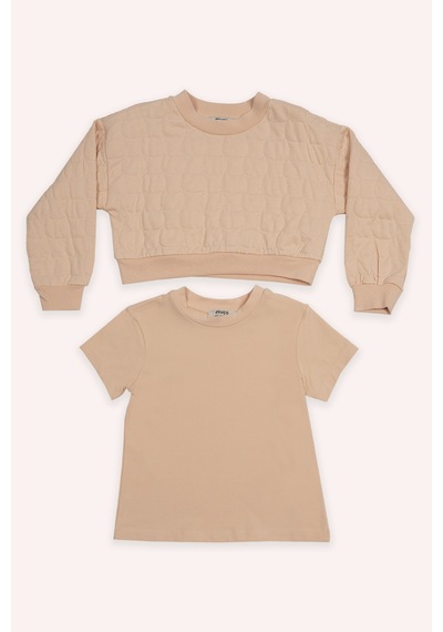 Kız Çocuk Kedi Kapitoneli Somon Sweatshirt 4755292 Kız Çocuk Kedi Kapitoneli Somon Sweatshirt 4755292
