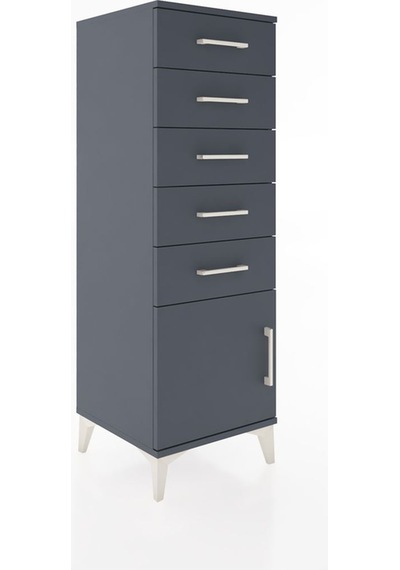 Hyperion Dolap 5 Çekmeceli Tek Kapaklı 44x44x134 Antrasit-ant... Antrasit