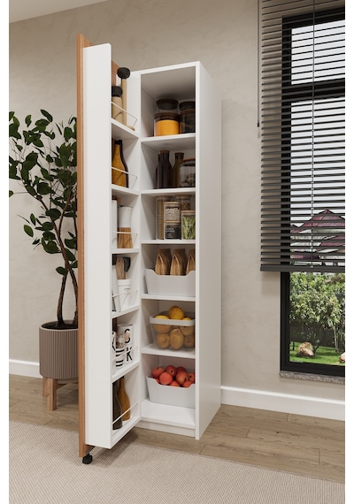 Asra Trend Çok Amaçlı Kiler Dolabı MK-19 %100 MDF Erzak Organizer Dolabı Petra