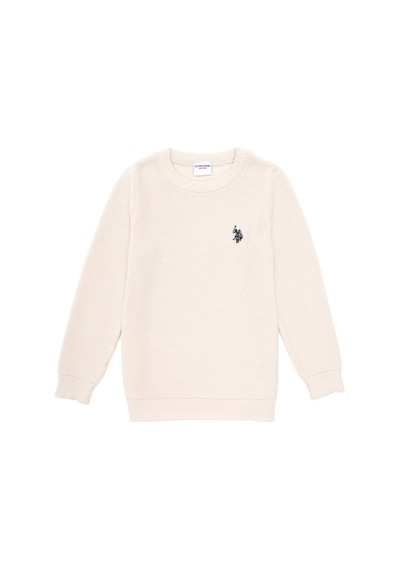 U.S. Polo Assn. Kız Çocuk Krem Bisiklet Yaka Basic Kazak 50293601-VR071