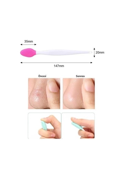 2 Adet Dudak Fırçası Peeling Gözenek Siyah Nokta Temizleyici Giderici Çift Yönl