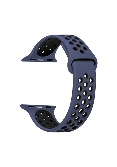 Microsonic Apple Uyumlu  Watch 6 44Mm Sport Band Kordon Lacivert Siyah