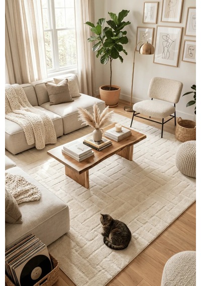 Youdayhomecollection Moda Model Oturma Odası Halısı 1bej
