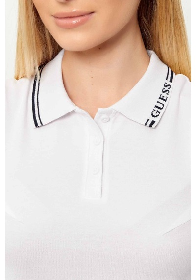 Guess Kadın Polo Yaka T-shirt Beyaz